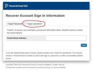 Recover PowerSchool Account Sign-In Information - Forgot User Name