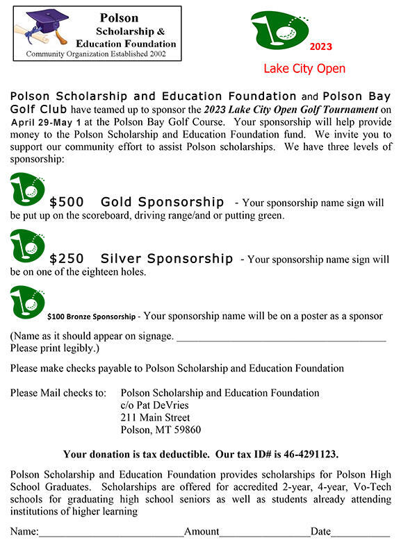 PSEF Scholarship Fund - Lake City Open
