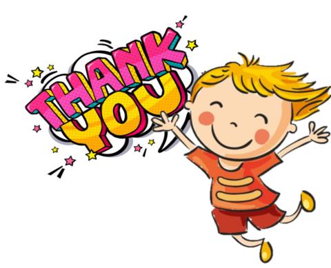 Kid jumping and saying thank you Clipart